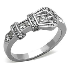 Load image into Gallery viewer, MT4331 - Buckle Ring for Women - Western Style April Birthstone Ring in Stainless Stell