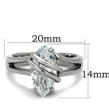 Load image into Gallery viewer, Clear Crystal Wrap Ring – Polished Stainless Steel | April Birthstone