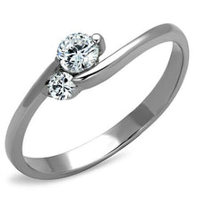 Load image into Gallery viewer, Petite Clear CZ Stackable Ring – Stainless Steel | April Birthstone
