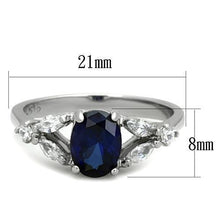 Load image into Gallery viewer, Montana Blue Crystal Ring – Polished Stainless Steel | September Birthstone