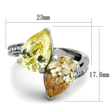 Load image into Gallery viewer, Double Teardrop Champagne Crystal Ring – November Birthstone