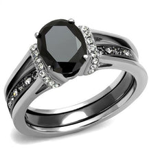 Load image into Gallery viewer, MT 1792 - Black Onyx Crystal Elegance Stainless Steel Ring