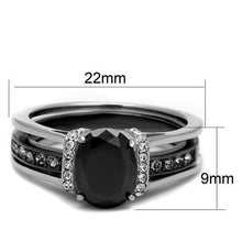 Load image into Gallery viewer, MT 1792 - Black Onyx Crystal Elegance Stainless Steel Ring