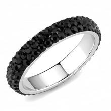 Load image into Gallery viewer, MT 4353 -Jet Crystal Stainless Steel Ring | High-Polish No-Plating Ring | The Ring Lady