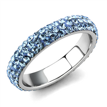 Load image into Gallery viewer, Light Blue Crystal Pavé Eternity Band