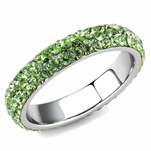 Load image into Gallery viewer, MT 7353 - Elegant Peridot Crystal Ring in Premium 316 Stainless Steel | August Birthstone | High-Polish Finish | Women's Fashion Ring