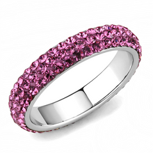 Load image into Gallery viewer, Rose Pink Crystal Pavé Ring | Stainless Steel October Birthstone | The Ring Lady