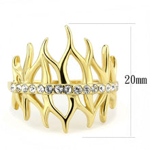 Load image into Gallery viewer, Gold-Tone Clear Crystal Row Ring – Stainless Steel | April Birthstone