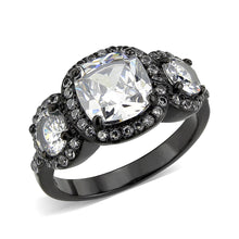 Load image into Gallery viewer, Clear Cushion-Cut Triple Halo Ring – April Birthstone