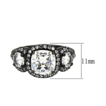 Load image into Gallery viewer, Clear Cushion-Cut Triple Halo Ring – April Birthstone