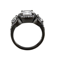 Load image into Gallery viewer, Clear Cushion-Cut Triple Halo Ring – April Birthstone