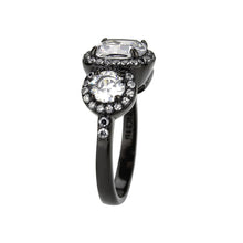 Load image into Gallery viewer, Clear Cushion-Cut Triple Halo Ring – April Birthstone