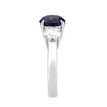 Load image into Gallery viewer, Sapphire & Clear Crystal Past-Present-Future Ring – September Birthstone