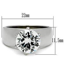 Load image into Gallery viewer, MTA 40025 - Round Brilliant Cut Solitaire Crystal - High Polished Stainless Steel Newest April Birthstone Soli