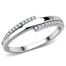 Load image into Gallery viewer, Crossover Sparkle Band Ring - Clear Crystals - Stainless Steel
