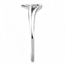 Load image into Gallery viewer, Close-up of petite clear CZ heart design in stainless steel
