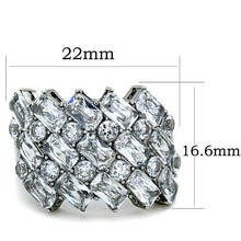Load image into Gallery viewer, MT2251 High Polished Stainless Steel Clear Multi Crystals April Birthstone
