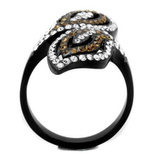 Load image into Gallery viewer, MT 4681 - IP Black(Ion Plating) Stainless Steel Ring with Top Grade Crystal in Smoked Quartz - Newest
