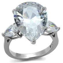 Load image into Gallery viewer, MT6522 - High Polished Stainless Steel April Birthstone Clear Crystal Newest
