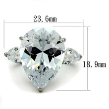 Load image into Gallery viewer, MT6522 - High Polished Stainless Steel April Birthstone Clear Crystal Newest
