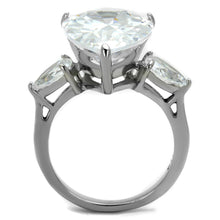 Load image into Gallery viewer, MT6522 - High Polished Stainless Steel April Birthstone Clear Crystal Newest
