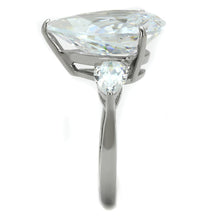 Load image into Gallery viewer, MT6522 - High Polished Stainless Steel April Birthstone Clear Crystal Newest
