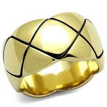 Load image into Gallery viewer, MT 3082 - Sculpted IP Gold Crisscross Dome Ring - Modern Stainless Steel Statement Band
