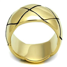 Load image into Gallery viewer, MT 3082 - Sculpted IP Gold Crisscross Dome Ring - Modern Stainless Steel Statement Band
