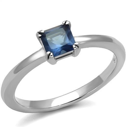 MT9792 - Stainless Steel Dark Blue/Sapphire Crystal Newest - September Birthstone