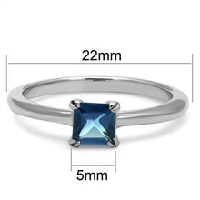 Load image into Gallery viewer, MT9792 - Stainless Steel Dark Blue/Sapphire Crystal Newest - September Birthstone
