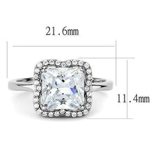 Load image into Gallery viewer, MT2423 - Princess Cushion Cut Halo Design Stainless Steel April Birthstone Newest

