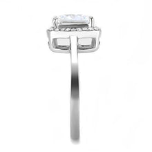 Load image into Gallery viewer, MT2423 - Princess Cushion Cut Halo Design Stainless Steel April Birthstone Newest
