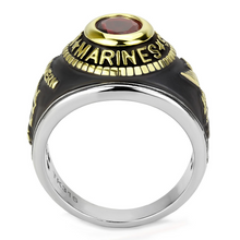Load image into Gallery viewer, ❤️ U.S. Marines Red Stone Ring | Two-Tone Gold IP Stainless Steel | Women &amp; Men
