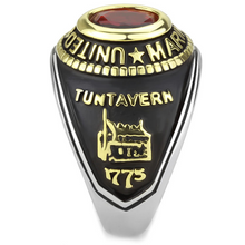 Load image into Gallery viewer, ❤️ U.S. Marines Red Stone Ring | Two-Tone Gold IP Stainless Steel | Women &amp; Men

