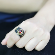 Load image into Gallery viewer, ❤️ U.S. Marines Red Stone Ring | Two-Tone Gold IP Stainless Steel | Women &amp; Men
