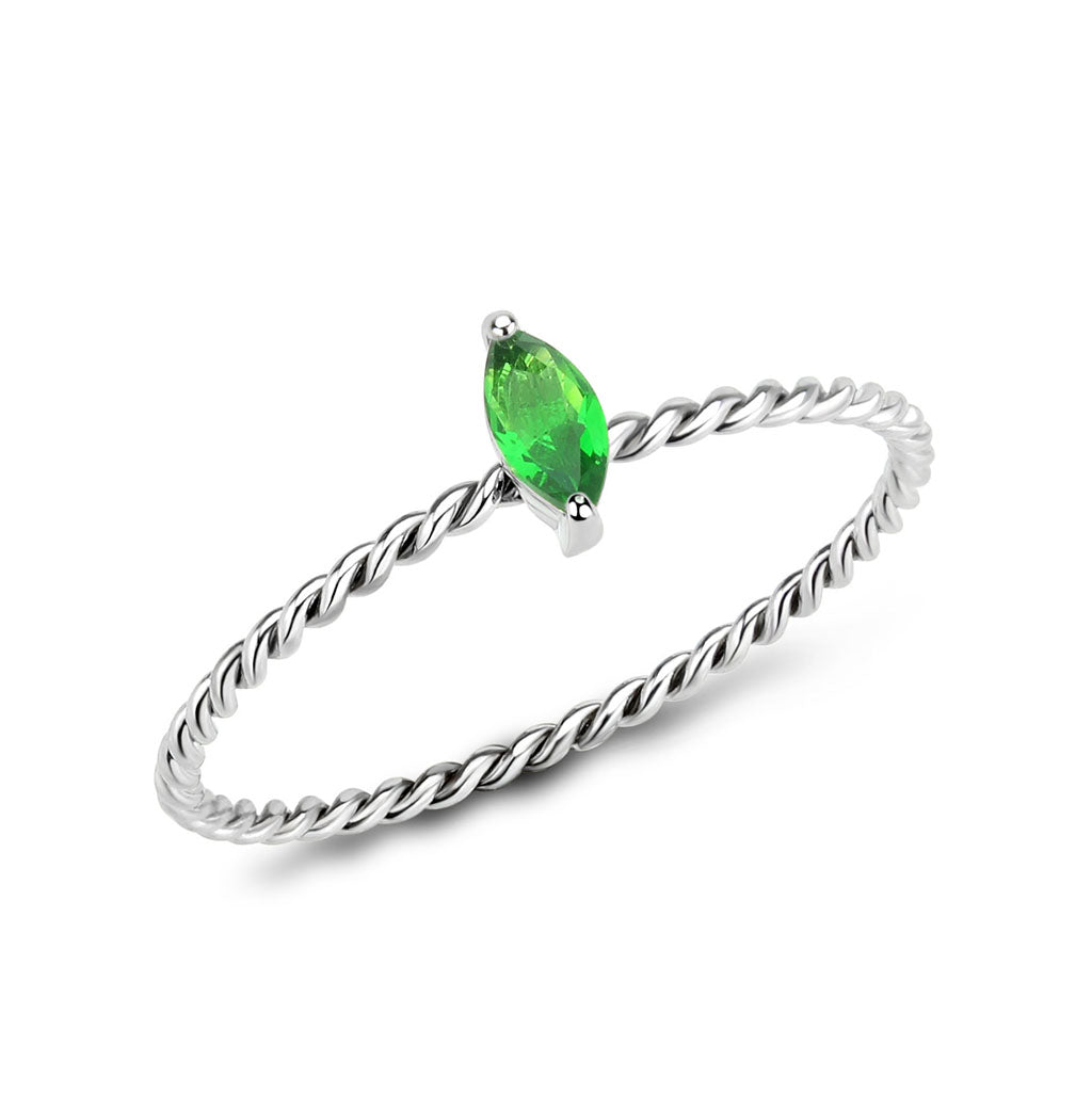 MT 1683 Stainless Steel August Peridot Birthstone Petite