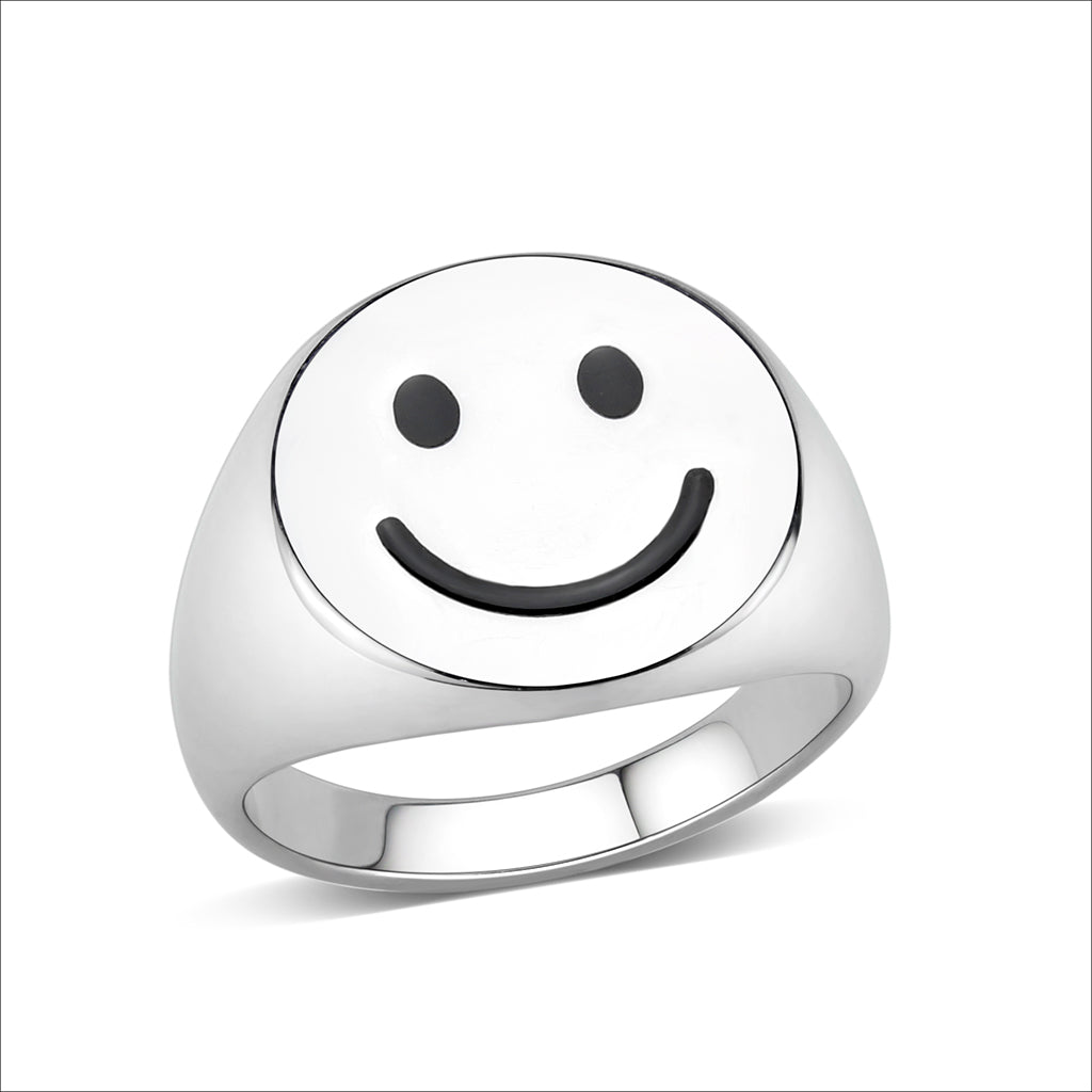 MT 9683 - High polished (no plating) Stainless Steel Ring with Epoxy in No Stone