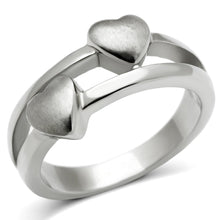 Load image into Gallery viewer, MT 893 High Polished Stainless Steel Double Band Double Hearts
