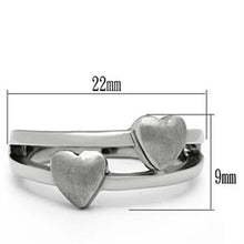 Load image into Gallery viewer, MT 893 High Polished Stainless Steel Double Band Double Hearts
