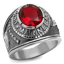 Load image into Gallery viewer, MTA 307414 Men&#39;s U.S. Marines stainless steel ring - High Polished Finish with Red Crystal Newest
