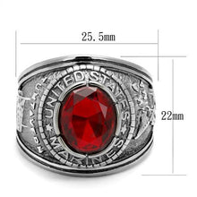 Load image into Gallery viewer, MTA 307414 Men&#39;s U.S. Marines stainless steel ring - High Polished Finish with Red Crystal Newest
