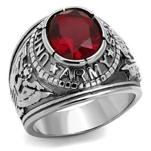 Load image into Gallery viewer, MT 607414 -  High-Polished Stainless Steel Red Crystal Ring Army Men&#39;s  Newest
