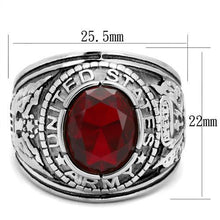 Load image into Gallery viewer, MT 607414 -  High-Polished Stainless Steel Red Crystal Ring Army Men&#39;s  Newest

