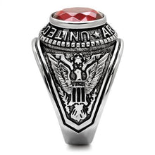 Load image into Gallery viewer, MT 607414 -  High-Polished Stainless Steel Red Crystal Ring Army Men&#39;s  Newest
