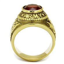 Load image into Gallery viewer, USA Military Army Stainless Steel Ring with Red Crystal
