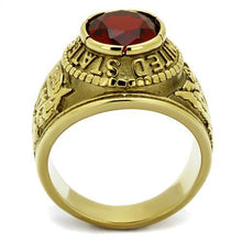 Load image into Gallery viewer, USA Military Army Stainless Steel Ring with Red Crystal

