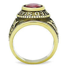 Load image into Gallery viewer, USA Military Army Stainless Steel Ring with Red Crystal
