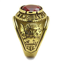 Load image into Gallery viewer, USA Military Army Stainless Steel Ring with Red Crystal
