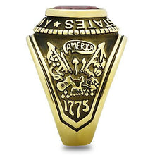 Load image into Gallery viewer, USA Military Army Stainless Steel Ring with Red Crystal
