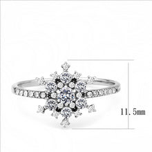 Load image into Gallery viewer, MT713 - Snowflake Stainless Steel Ring Women and Girls Clear Crystals
